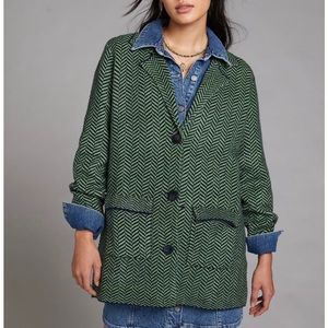 Herringbone longline blazer